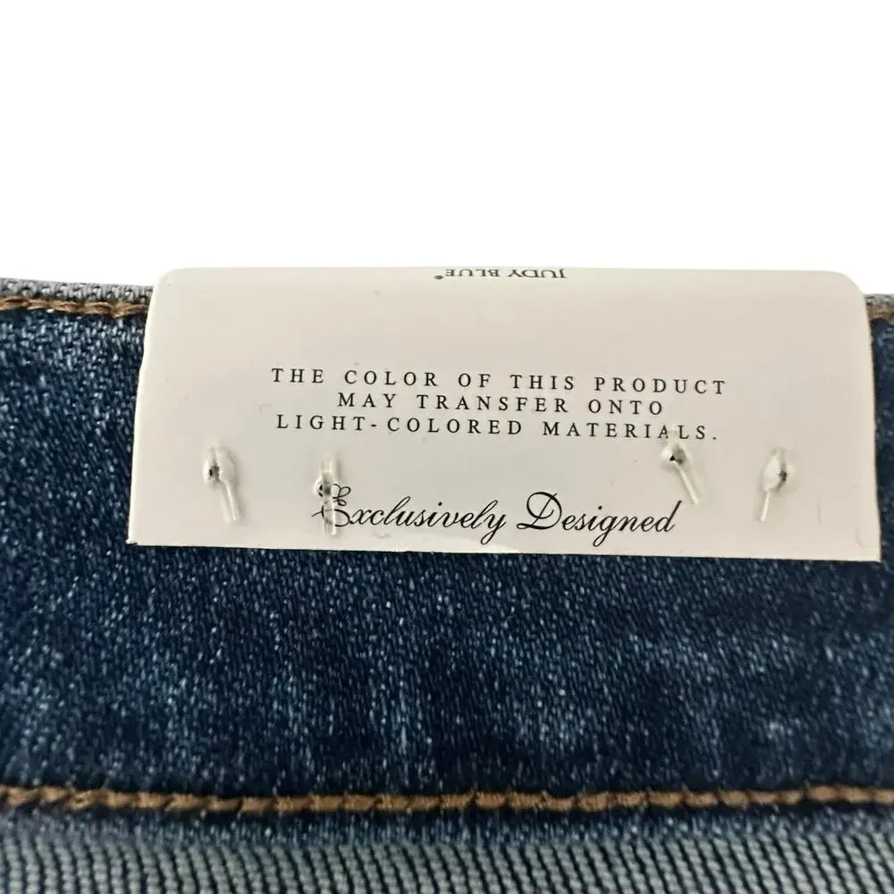 NWT Judy Blue Mid Rise Flare Jeans Contrast Panel Bell Bottoms Size 14W - Picture 13 of 16